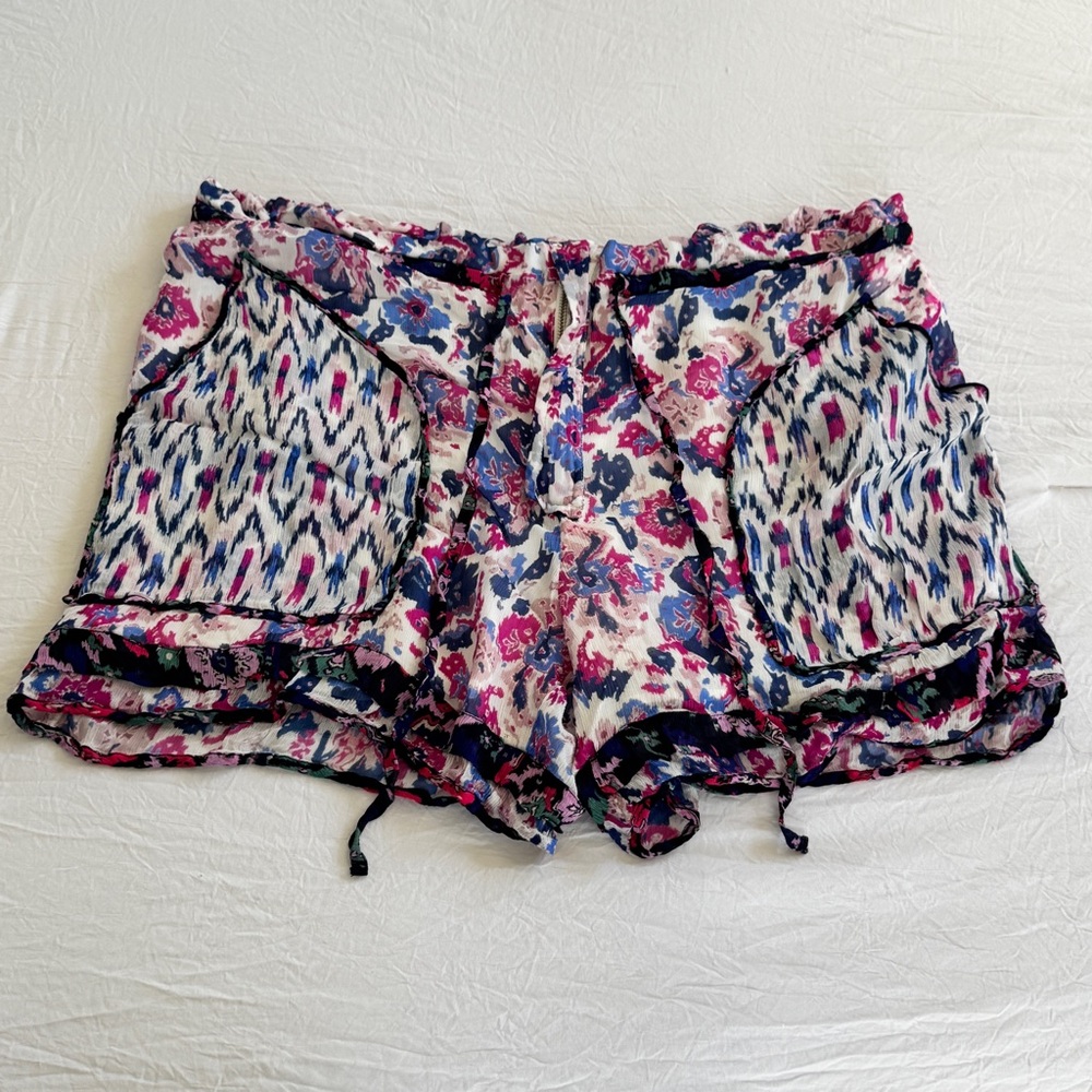 Isabel Marant Étoile Riolmy Patchwork Print Georgette Lightweight Shorts 10